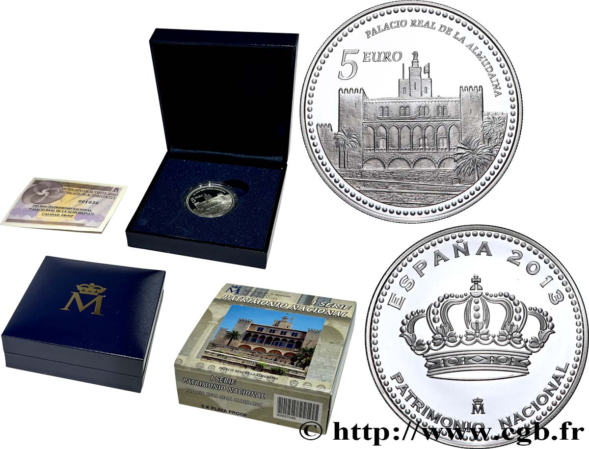 SPAGNA BELLE ÉPREUVE 5 Euro Palais Royal de l’Almudaina 2013 BE
