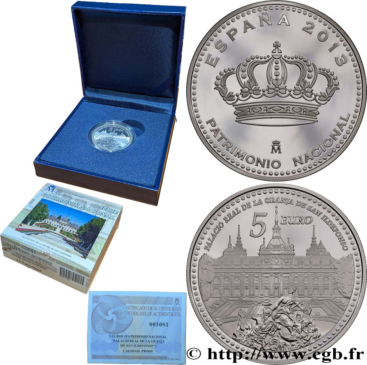 ESPAGNE BELLE ÉPREUVE 5 Euro Palais Royal de la Granja de San Ildefonso 2013 BE