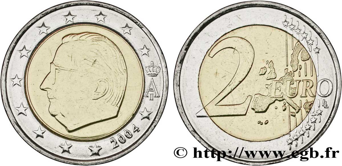 BELGIQUE 2 Euro ALBERT II tranche A 2004 SPL63