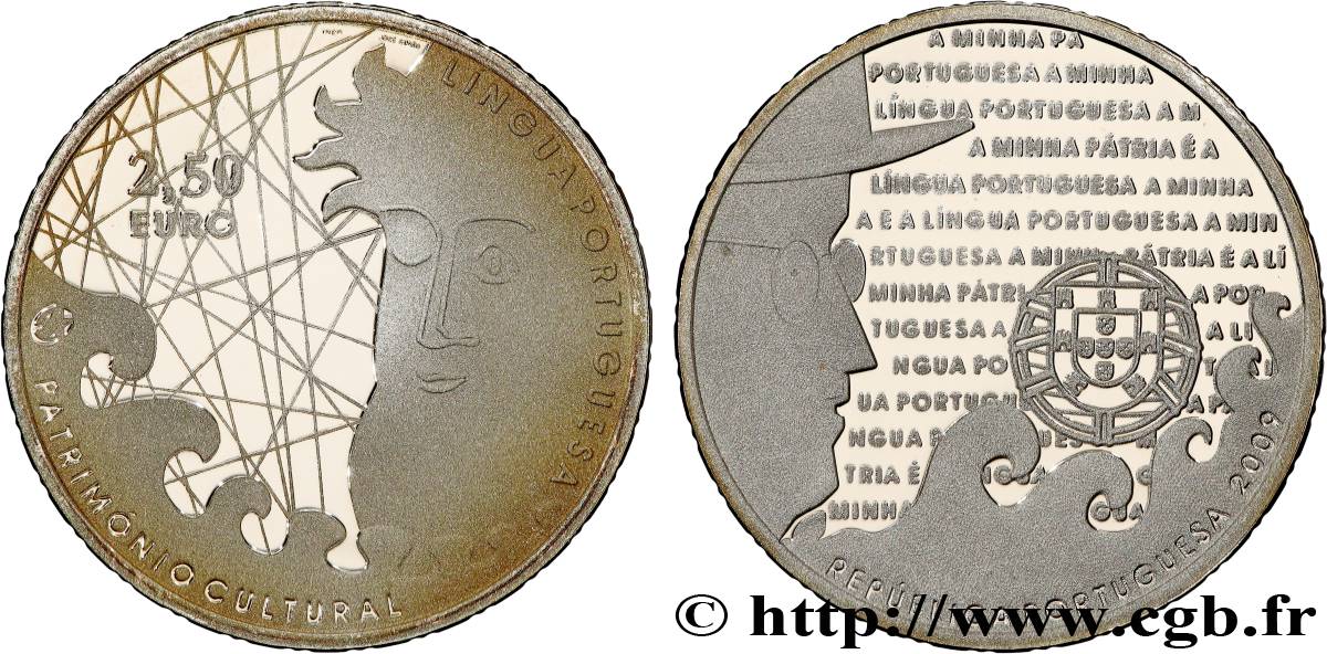 PORTUGAL BELLE EPREUVE 2 Euro 1/2 LA LANGUE PORTUGAISE 2009 MS