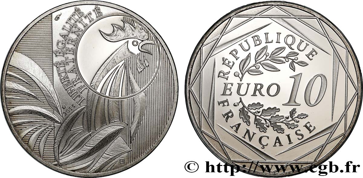 FRANCE Belle Épreuve 10 Euro COQ 2015 Proof set