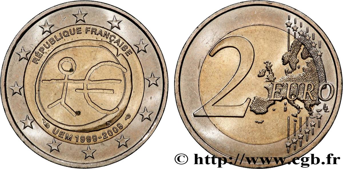 FRANCE 2 Euro 10ème ANNIVERSAIRE DE L’EURO  2009 MS