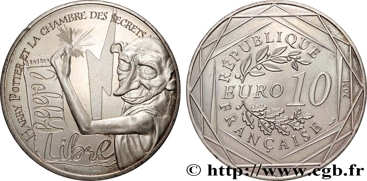 FRANCE 10 Euro HARRY POTTER ET LA CHAMBRE DES SECRETS 2021 MS