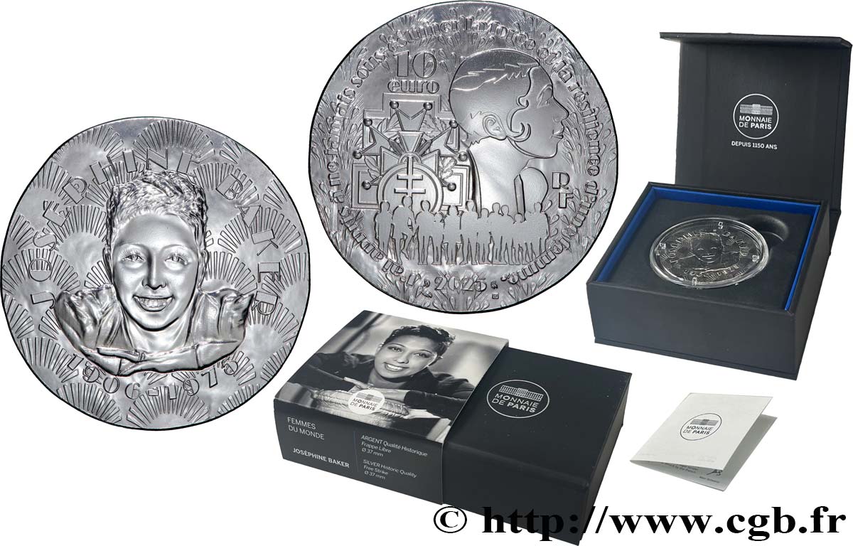 FRANCE BELLE EPREUVE 10 Euro JOSÉPHINE BAKER 2025 BE