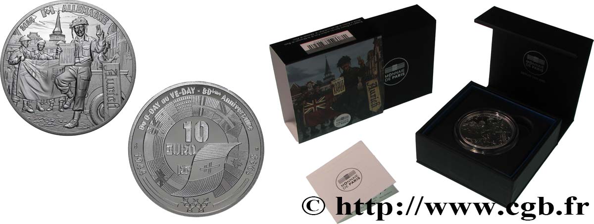 FRANCE BELLE EPREUVE 10 Euro V-E DAY SOLDAT CANADIEN 2025 BE
