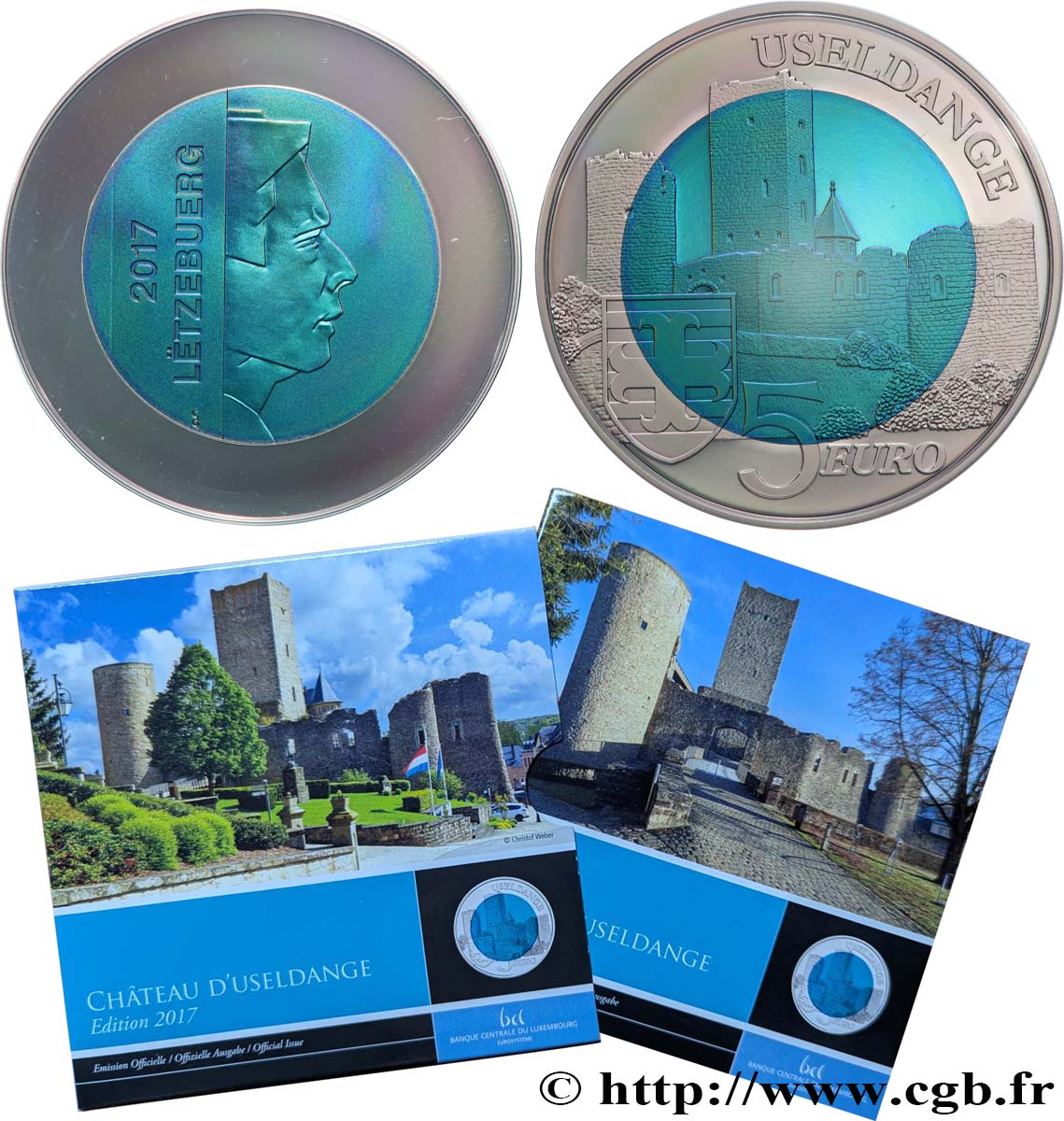 LUXEMBURG 5 euro CHÂTEAU D’USELDANGE 2017