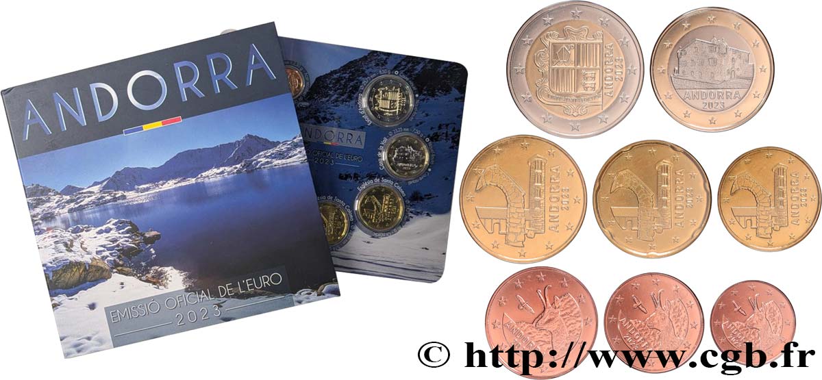 ANDORRE (PRINCIPAUTÉ) SÉRIE Euro BRILLANT UNIVERSEL  2023 BU