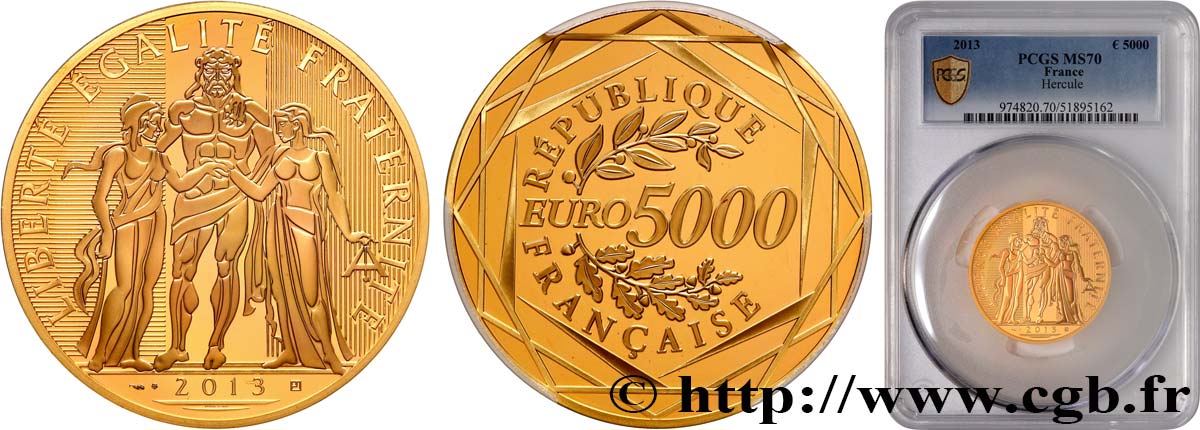 FRANCE 5000 Euro HERCULE 2013 MS70