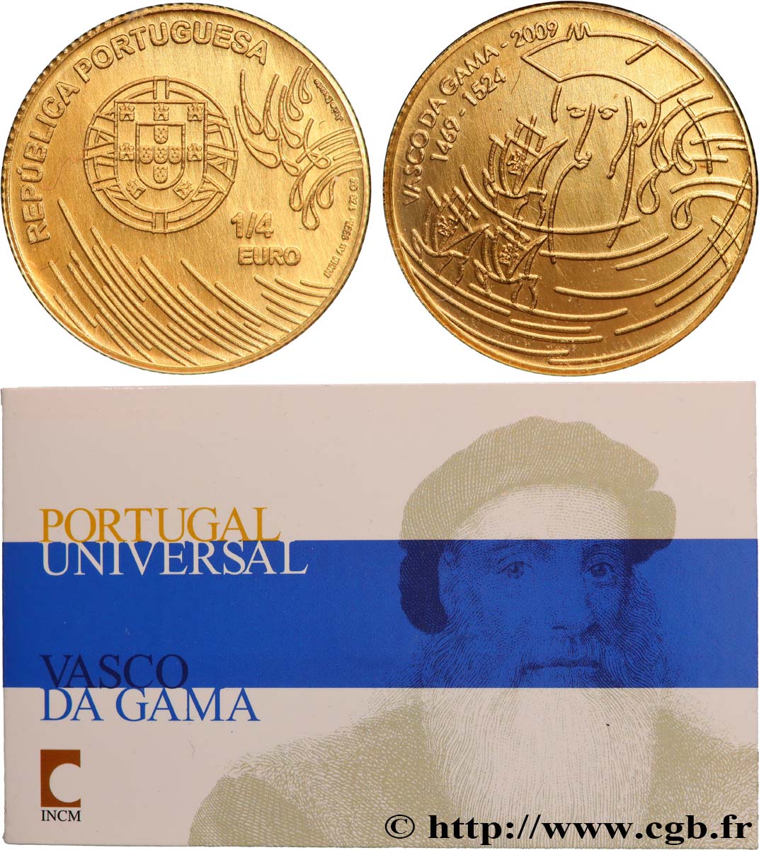 PORTUGAL 1/4 Euro VASCO DA GAMA 2009 MS