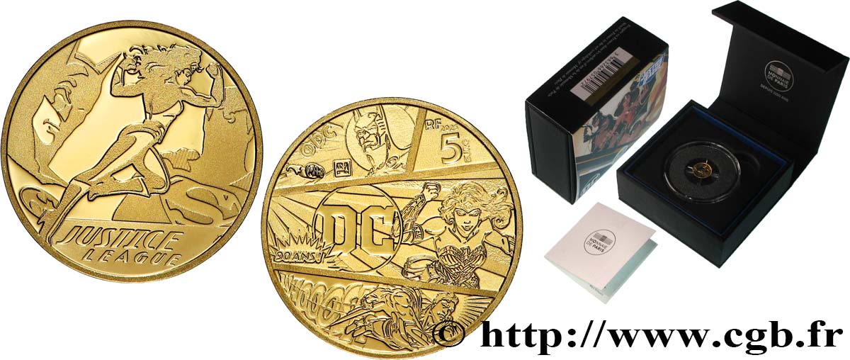 FRANCE BELLE EPREUVE 5 Euro JUSTICE LEAGUE 2025 Proof set