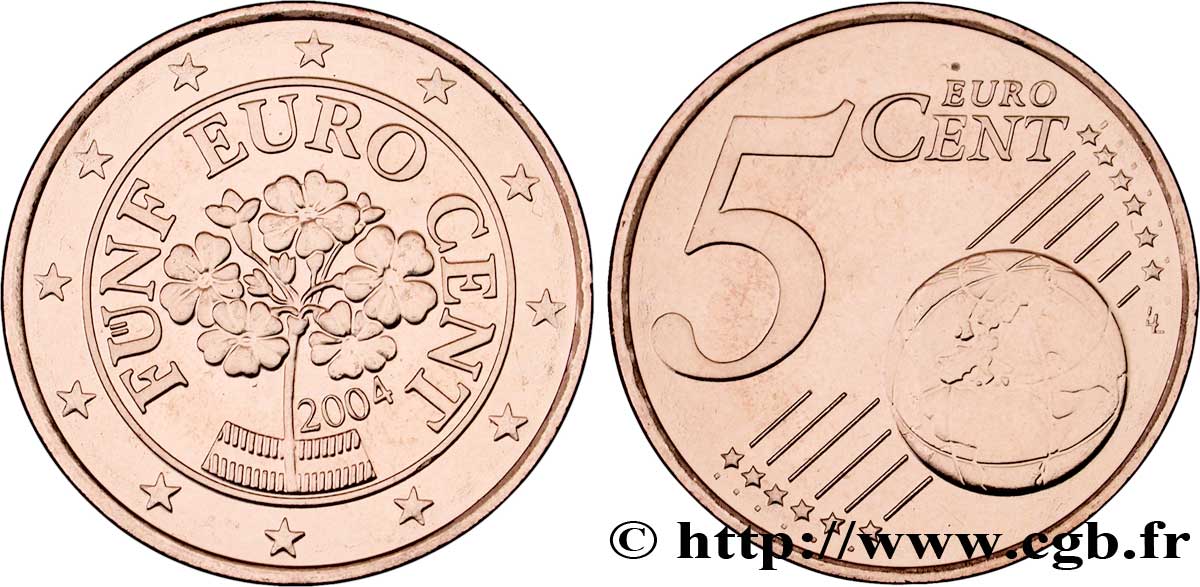ÖSTERREICH 5 Cent PRIMEVÈRE 2004