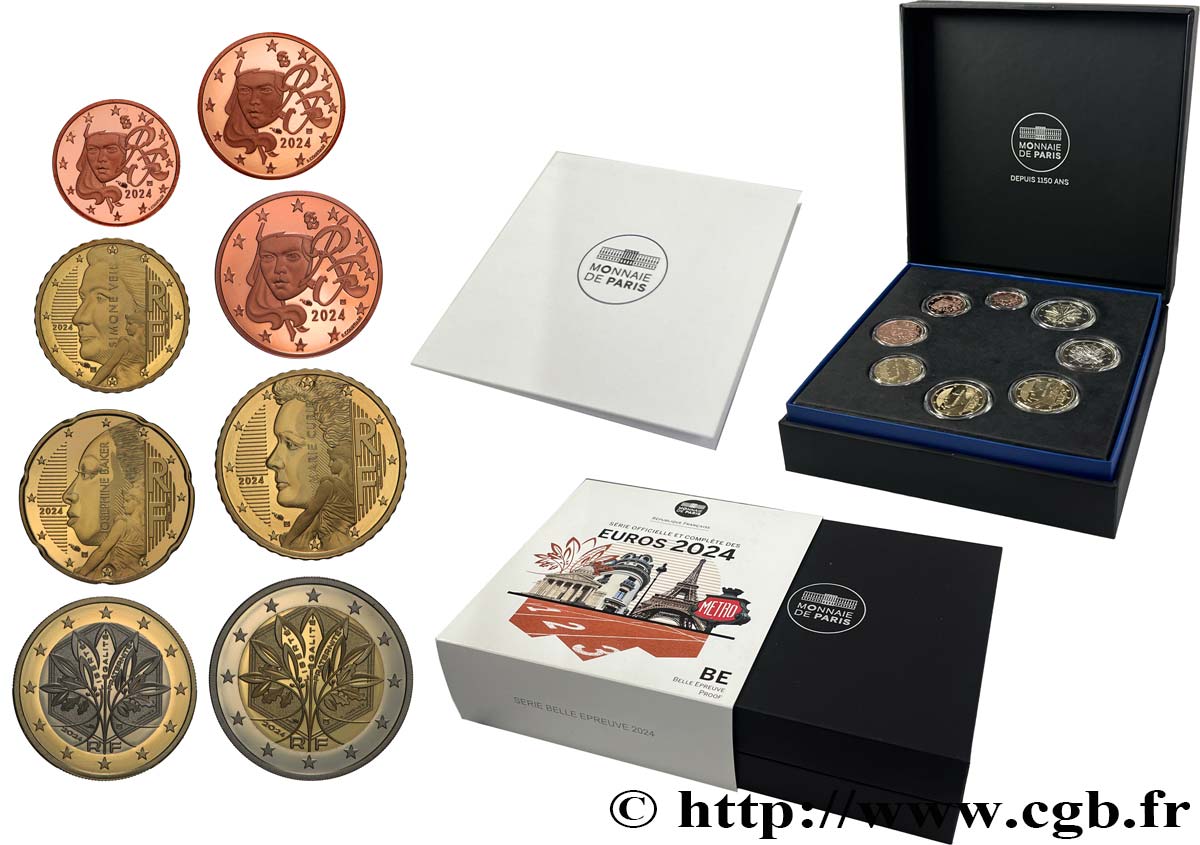 FRANCE COFFRET Euro BELLE ÉPREUVE (8 pièces) 2024 BE