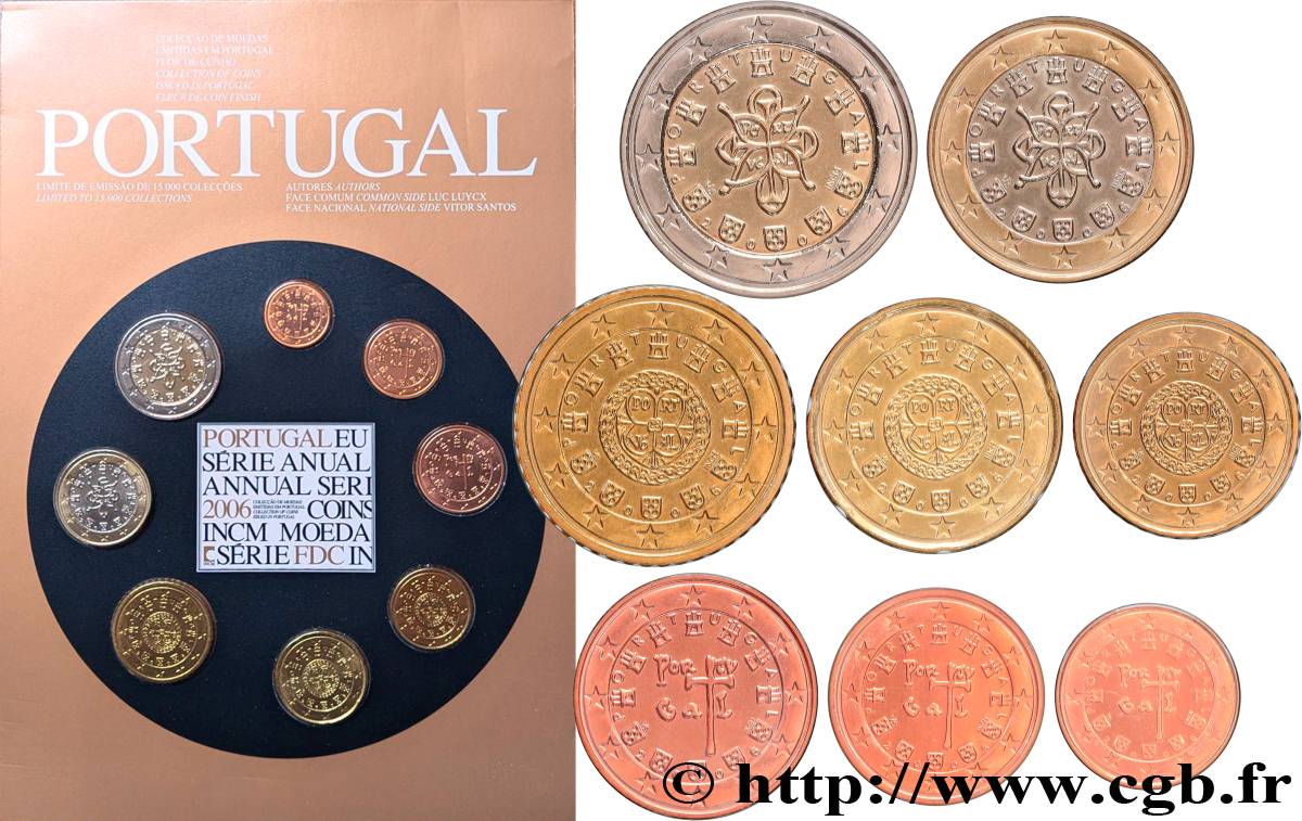 PORTUGAL SÉRIE Euro FDC 2006 FDC