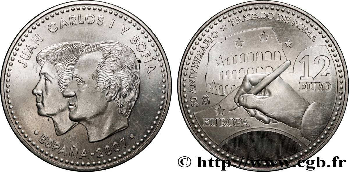 SPAIN 12 Euro CINQUANTENAIRE DU TRAITÉ DE ROME 2007 MS