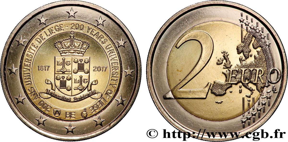 BELGIUM Coin-card 2 Euro UNIVERSITÉ DE LIÈGE 2017 MS