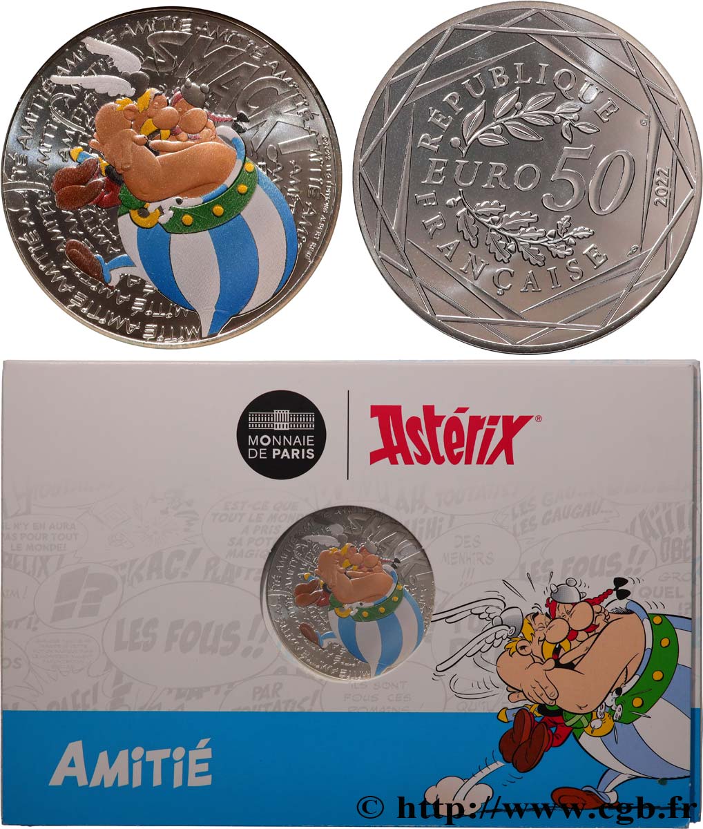 FRANCIA 50 Euro ASTÉRIX - AMITIÉ 2022 FDC