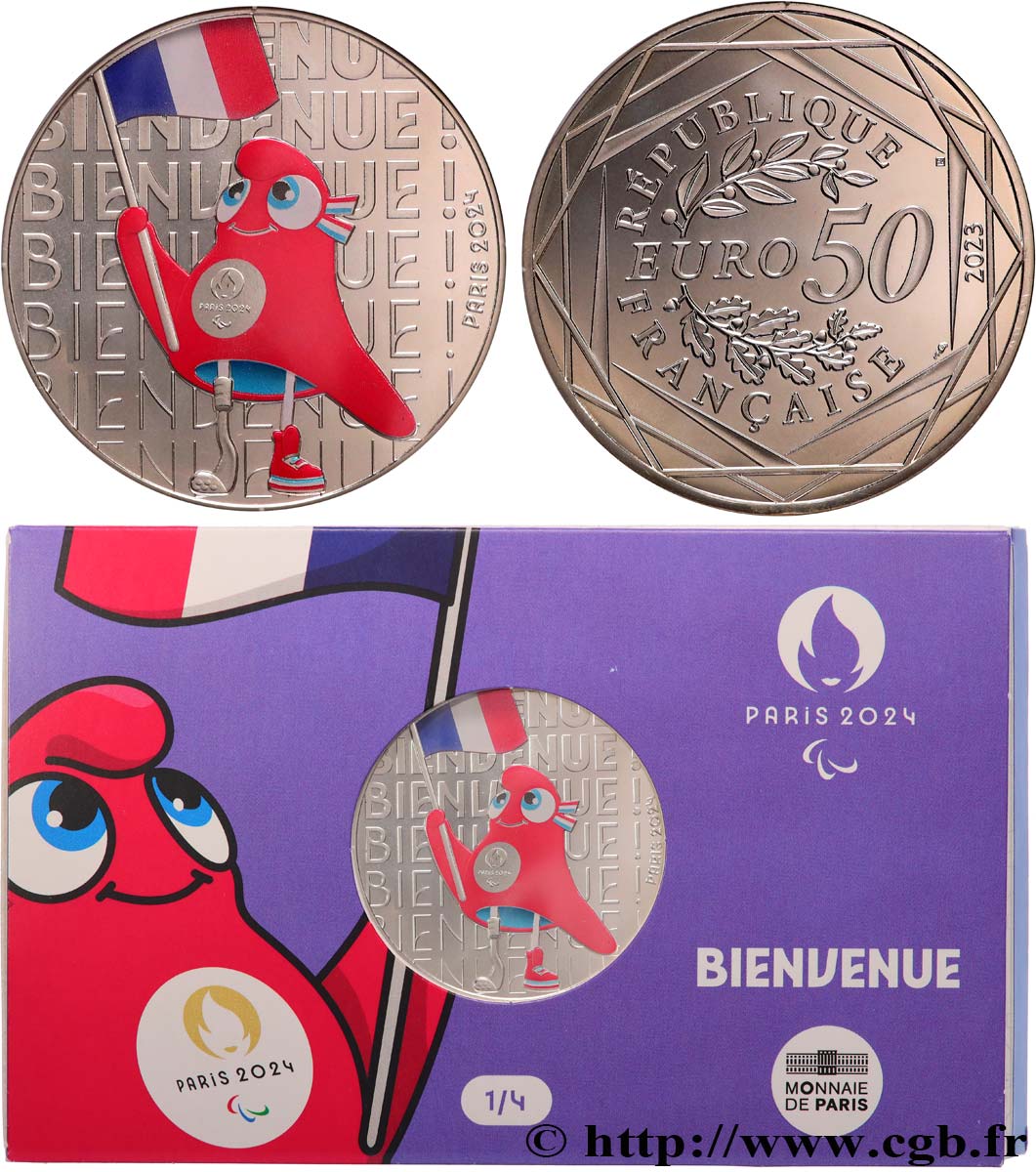 FRANCE 50 Euro MASCOTTE DRAPEAU 2023 MS