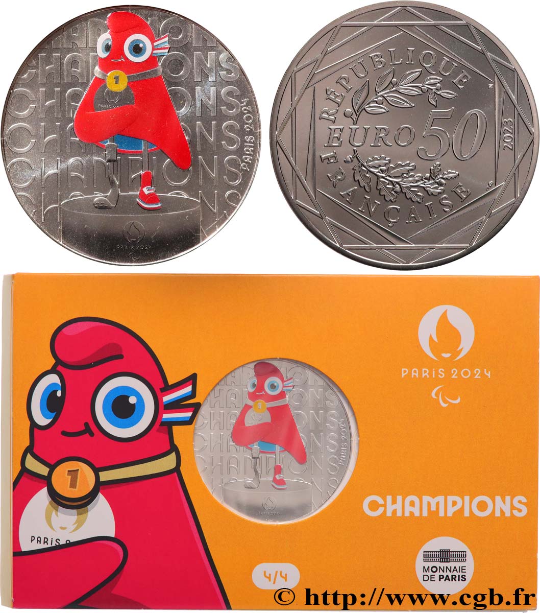 FRANCIA 50 Euro MASCOTTE CHAMPIONS 2023 FDC