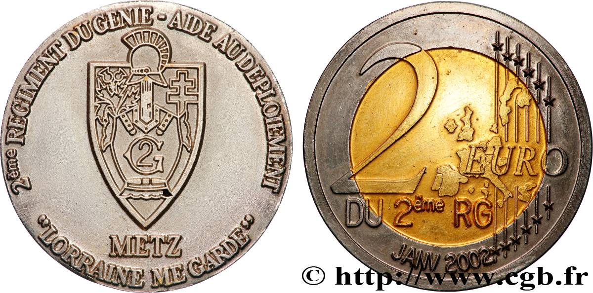 FRANCIA 2 Euro de Metz du 2eme régiment 2002 MS