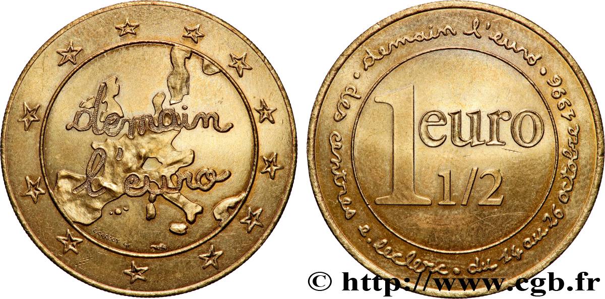 FRANCIA 1 Euro 1/2 E.LECLERC - “Demain l’Euro” 1996 SC