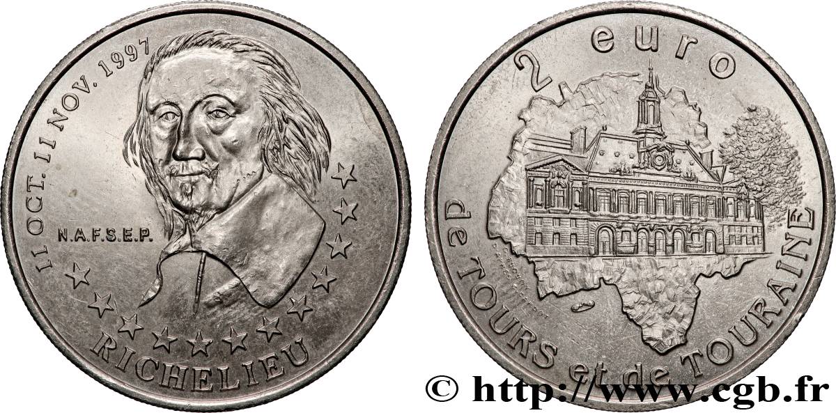 FRANCIA 2 Euro de Tours et de Touraine - RICHELIEU 1997 SC