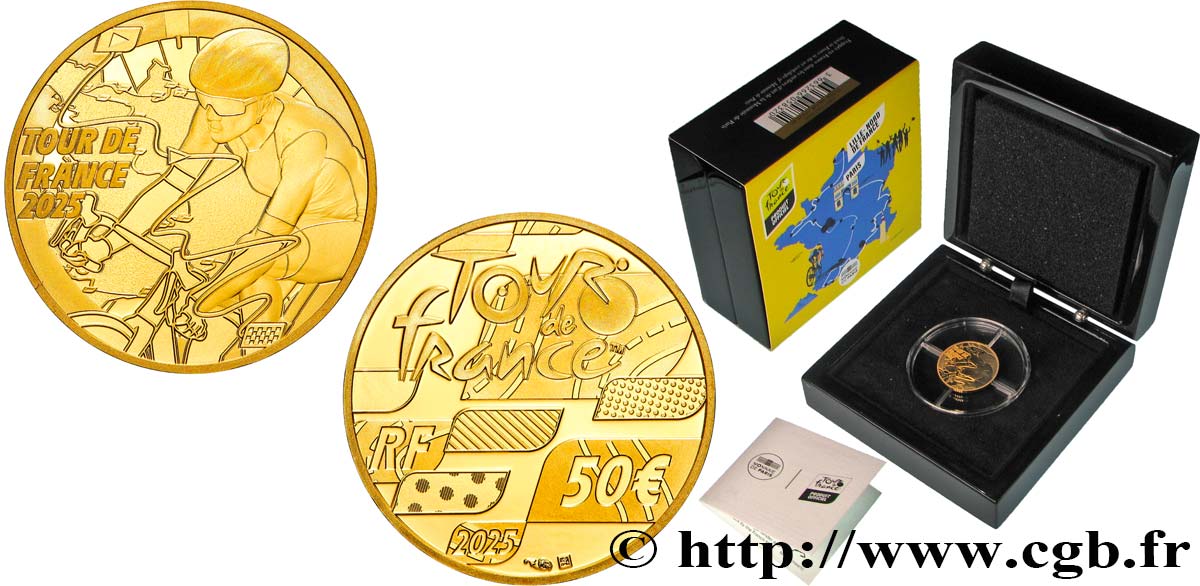 FRANCE BELLE EPREUVE 1/4 oz - TOUR DE FRANCE - CARTE ÉTAPE 2025 BE