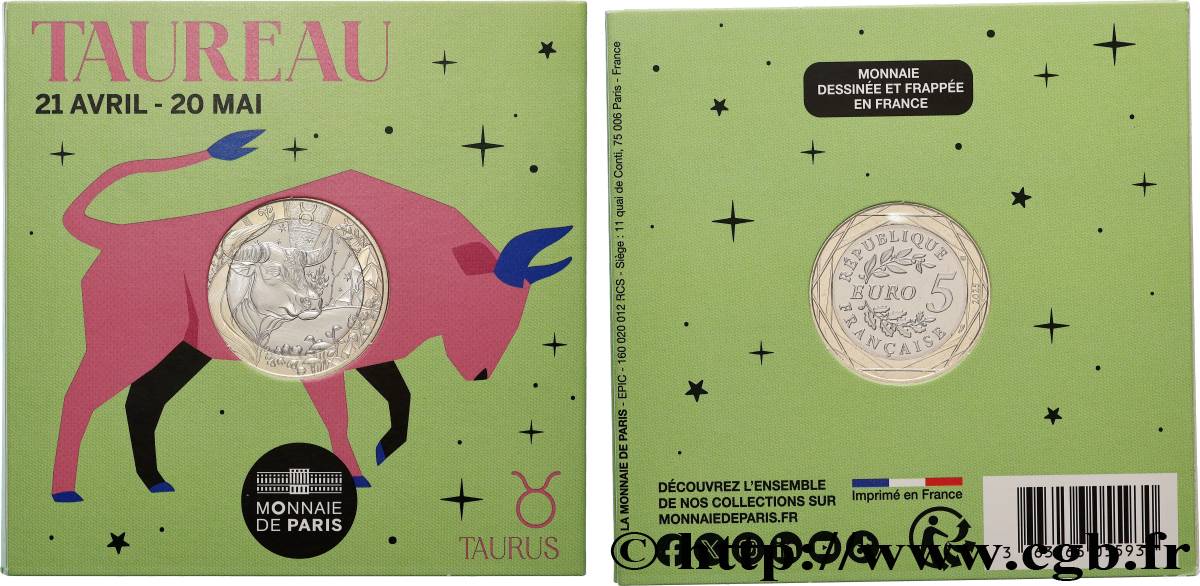 FRANCE Blister 5 Euro ASTROLOGIE - TAUREAU 2025 FDC