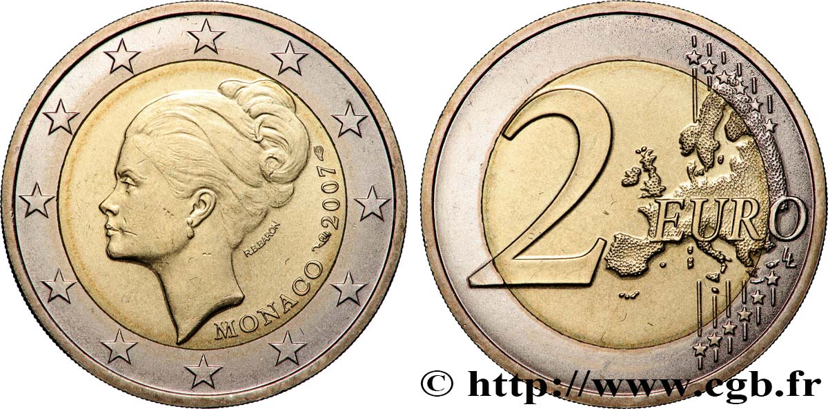 MONACO 2 Euro PRINCESSE GRACE 2007 MS