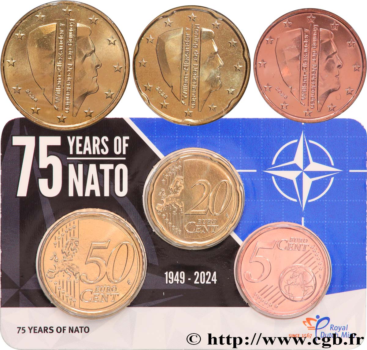 LUSSEMBURGO Coin-Card 5, 20 et 50 Centimes 2024 FDC