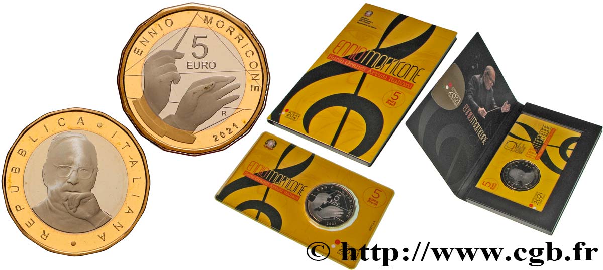 ITALIEN BELLE EPREUVE 5 Euro ENNIO MORRICONE 2021
