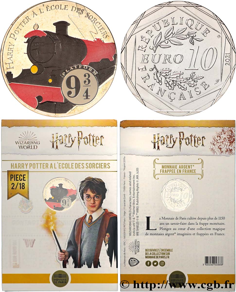 FRANCE 10 Euro HARRY POTTER A L’ÉCOLE DES SORCIERS 2021 Brilliant Uncirculated
