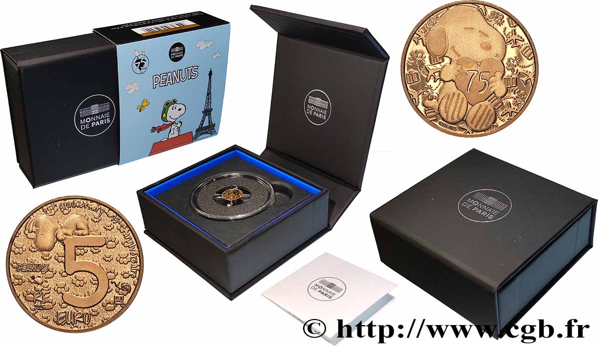 FRANCE BELLE EPREUVE 5 Euro 75 ANS DE SNOOPY 2025 Proof set