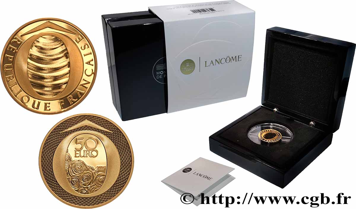 FRANCE Belle Epreuve 50 Euro (or 1/4 oz) LANCÔME 2025 Proof set