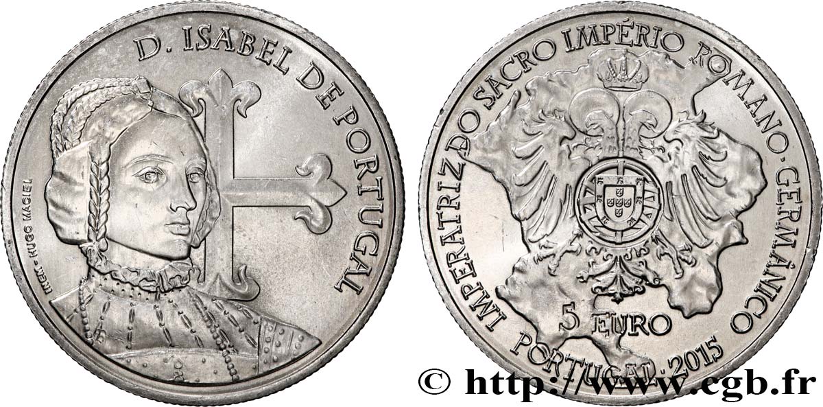 PORTUGAL 5 Euro ISABEL DE PORTUGAL 2015