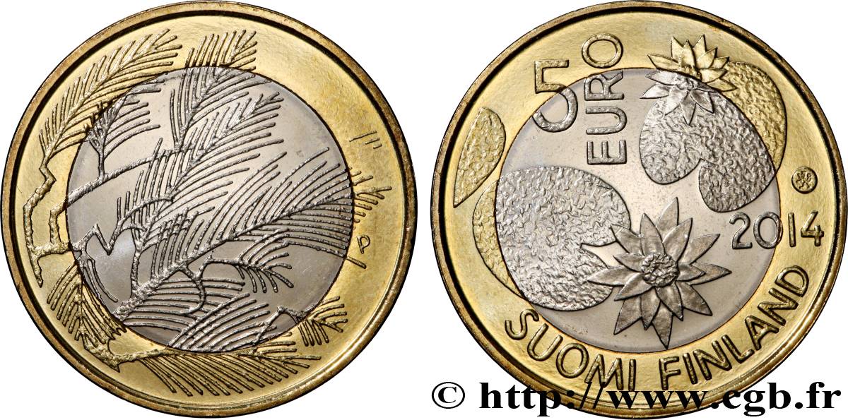 FINNLAND 5 Euro NATURE SAUVAGE (série nature nordique) 2014