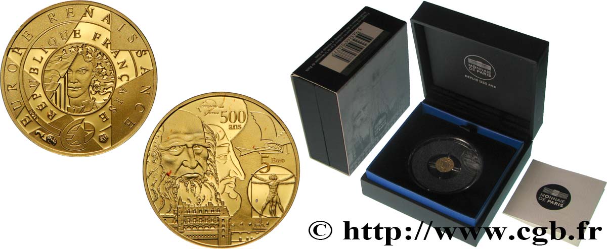 FRANCE Belle Épreuve 5 Euro EUROPA - ÉPOQUE RENAISSANCE 2019 Proof set