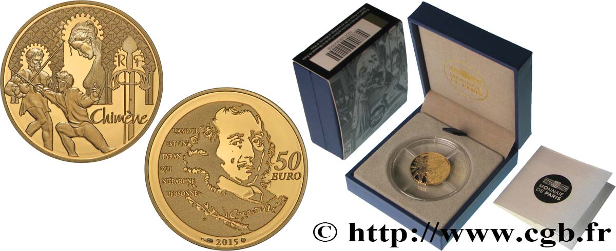 FRANCE Belle Épreuve 50 Euro CHIMENE 2015 BE