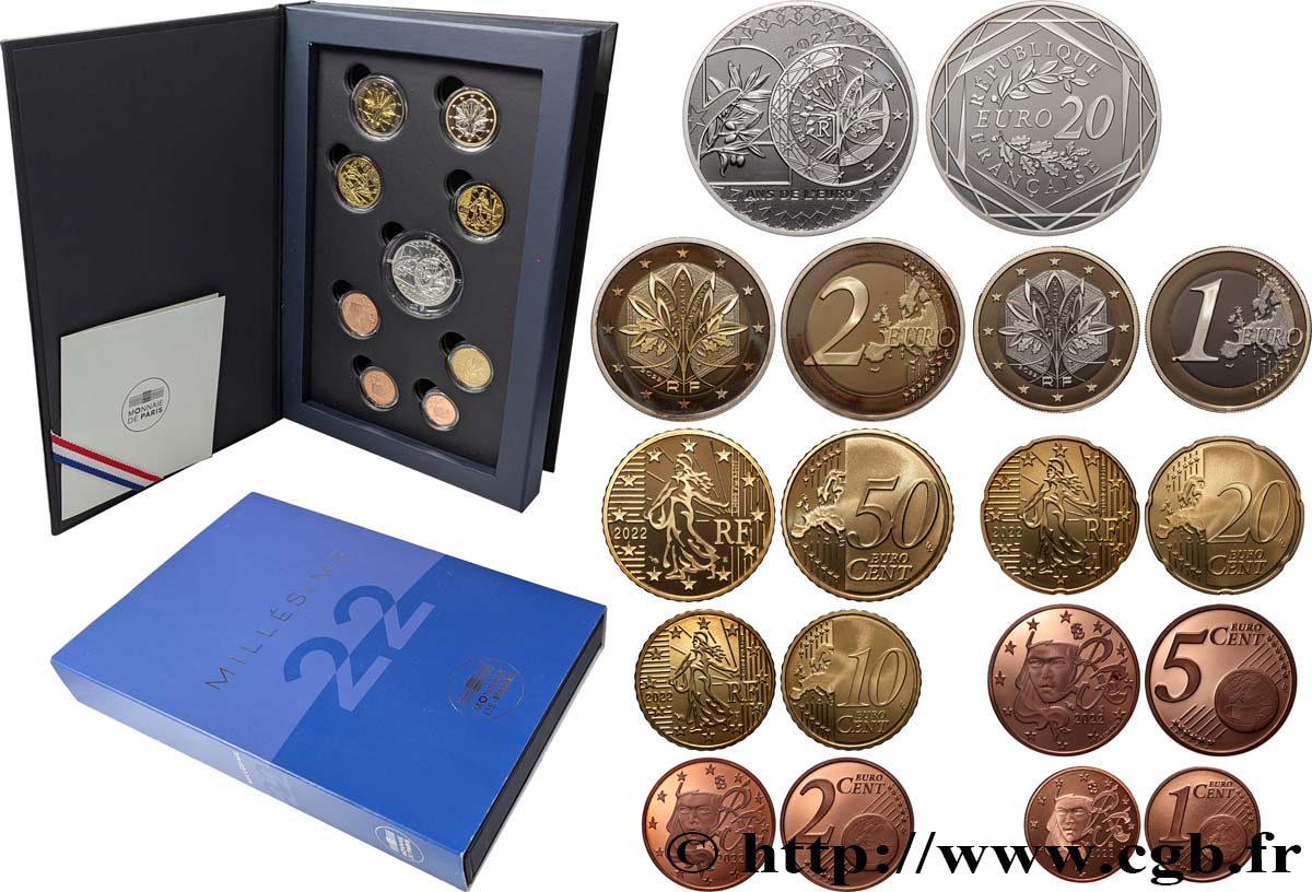 FRANCE COFFRET Euro BELLE ÉPREUVE (9 pièces) 2022 BE