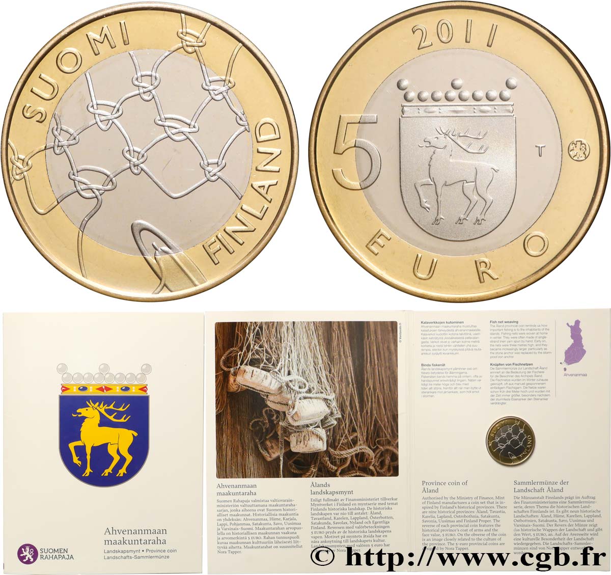 FINLAND BELLE EPREUVE 5 Euro ÅLAND 2011 Proof set