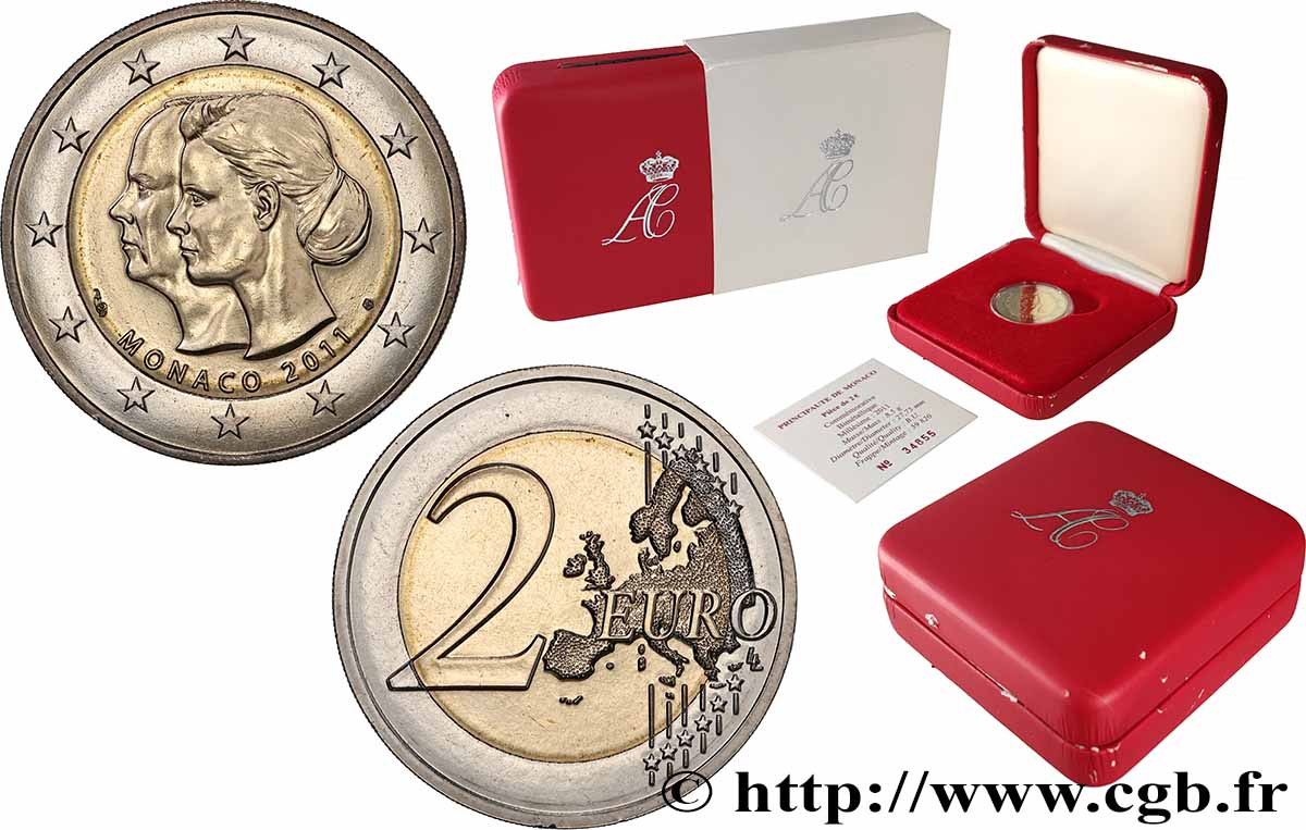 MONACO 2 Euro MARIAGE DU PRINCE ALBERT II ET DE CHARLÈNE 2011 BU
