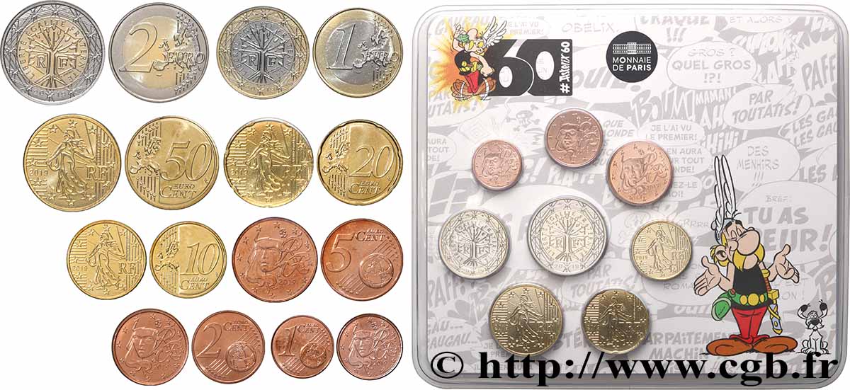 FRANKREICH SÉRIE Euro BRILLANT UNIVERSEL - Miniset ASTÉRIX 2019