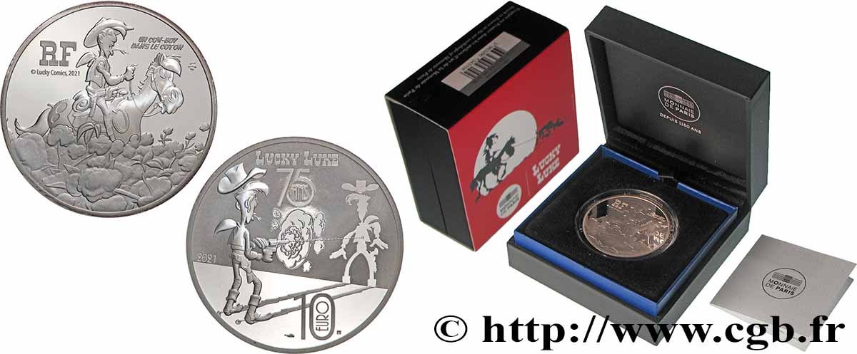 FRANCE Belle Épreuve 10 Euro LUCKY LUKE 2021 BE