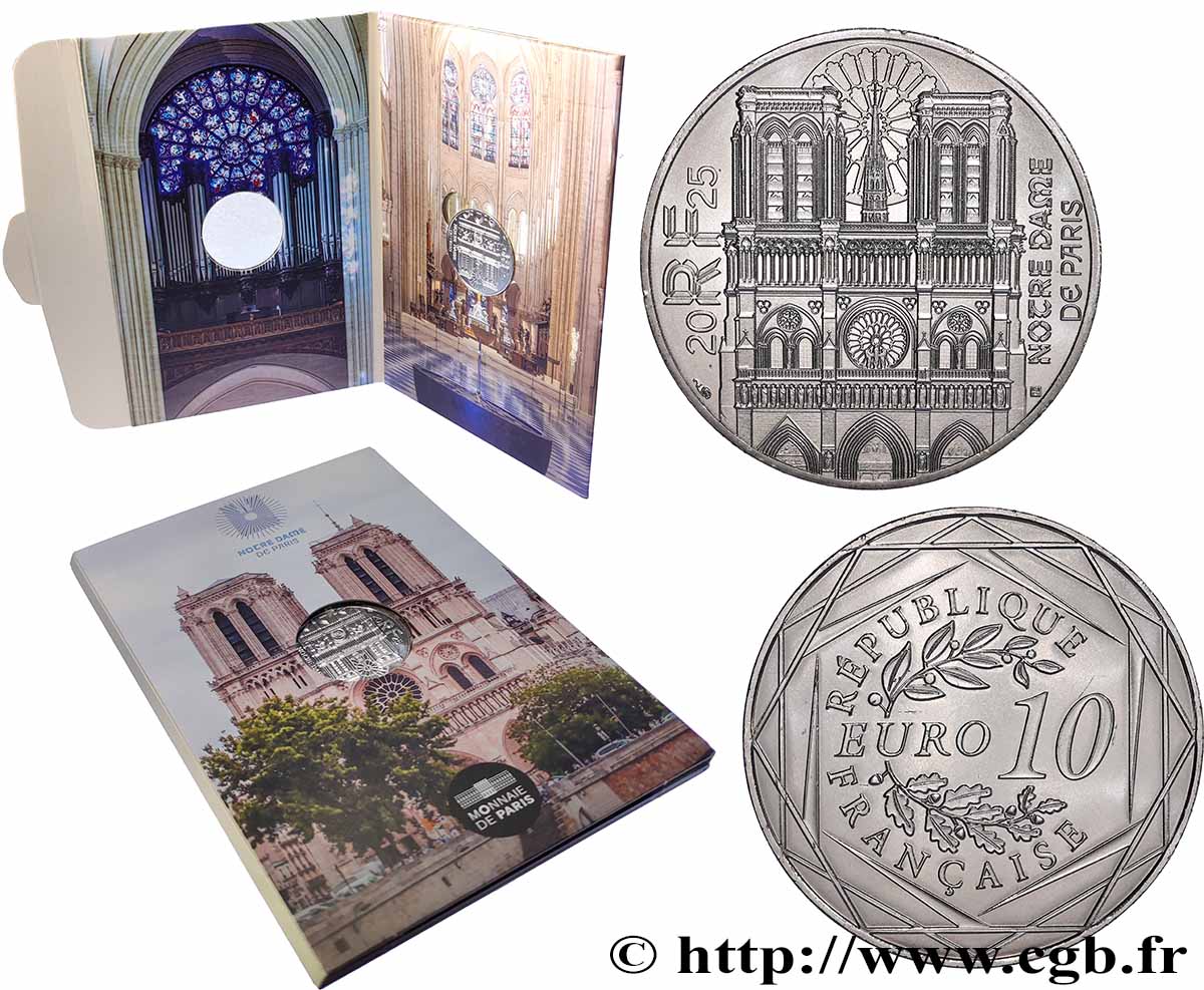 FRANCE 10 Euro NOTRE-DAME DE PARIS 2025 Brilliant Uncirculated