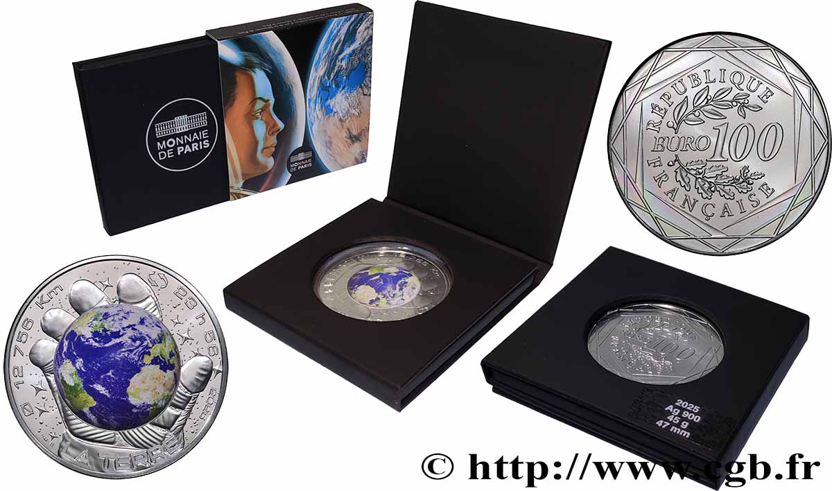 FRANCE 100 Euro - TERRE -  L’ODYSSÉE SPATIALE AVEC THOMAS PESQUET 2025 BU