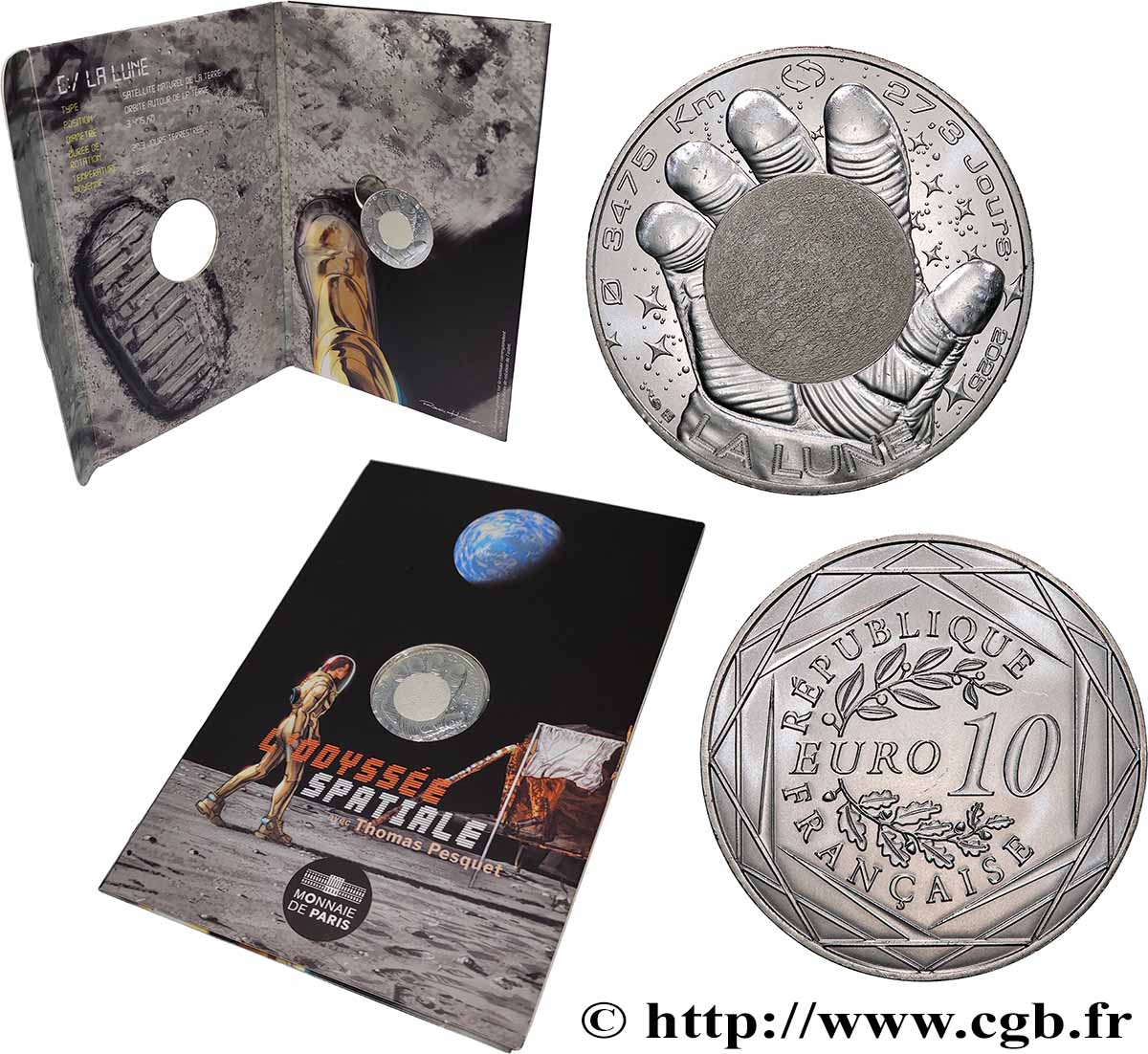 FRANCE 10 Euro LUNE - L’ODYSSÉE SPATIALE AVEC THOMAS PESQUET 2025 BU