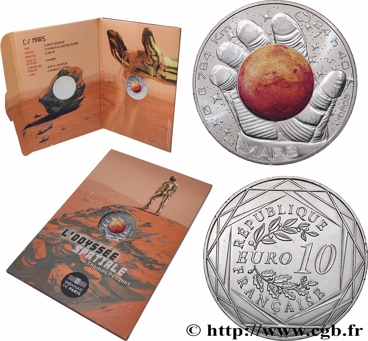 FRANCE 10 Euro MARS - L’ODYSSÉE SPATIALE AVEC THOMAS PESQUET 2025 BU