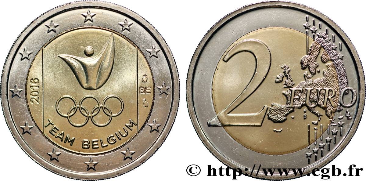 BELGIQUE 2 Euro JEUX DE LA XXXIe OLYMPIADES DE RIO DE JANEIRO 2016 SPL