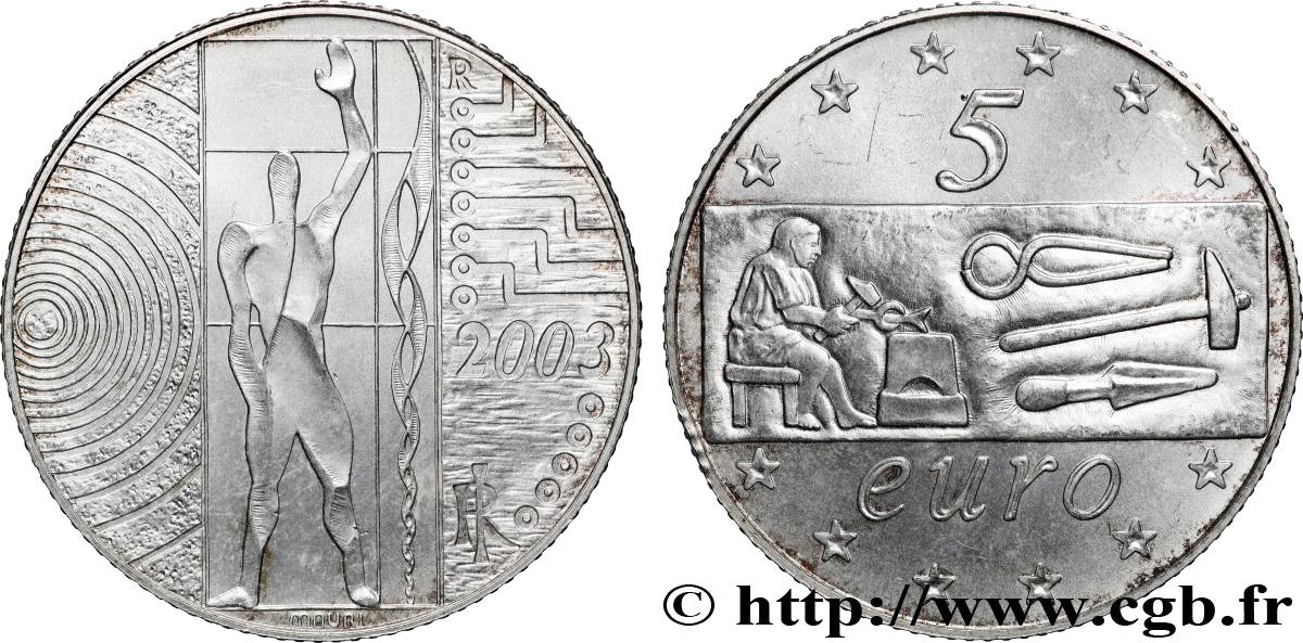 ITALIE 5 Euro L’EUROPE DU TRAVAIL 2003 BU