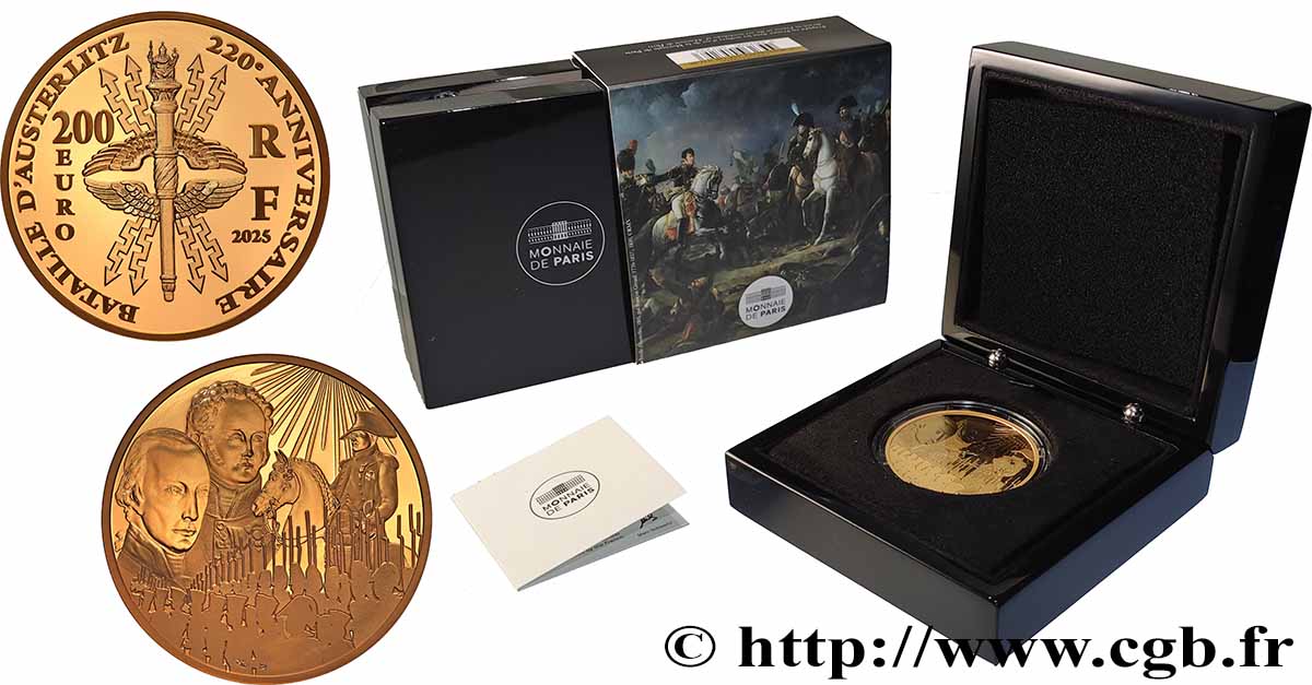 FRANKREICH BELLE EPREUVE 1 oz - 200 Euro 220 ANS DE LA BATAILLE D’AUSTERLITZ 2025