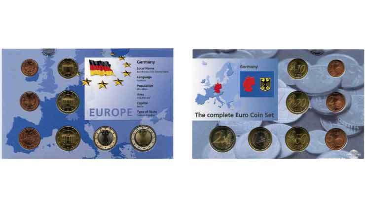GERMANIA SET COMPLET DES 8 PIÈCES EURO 2002 MS63